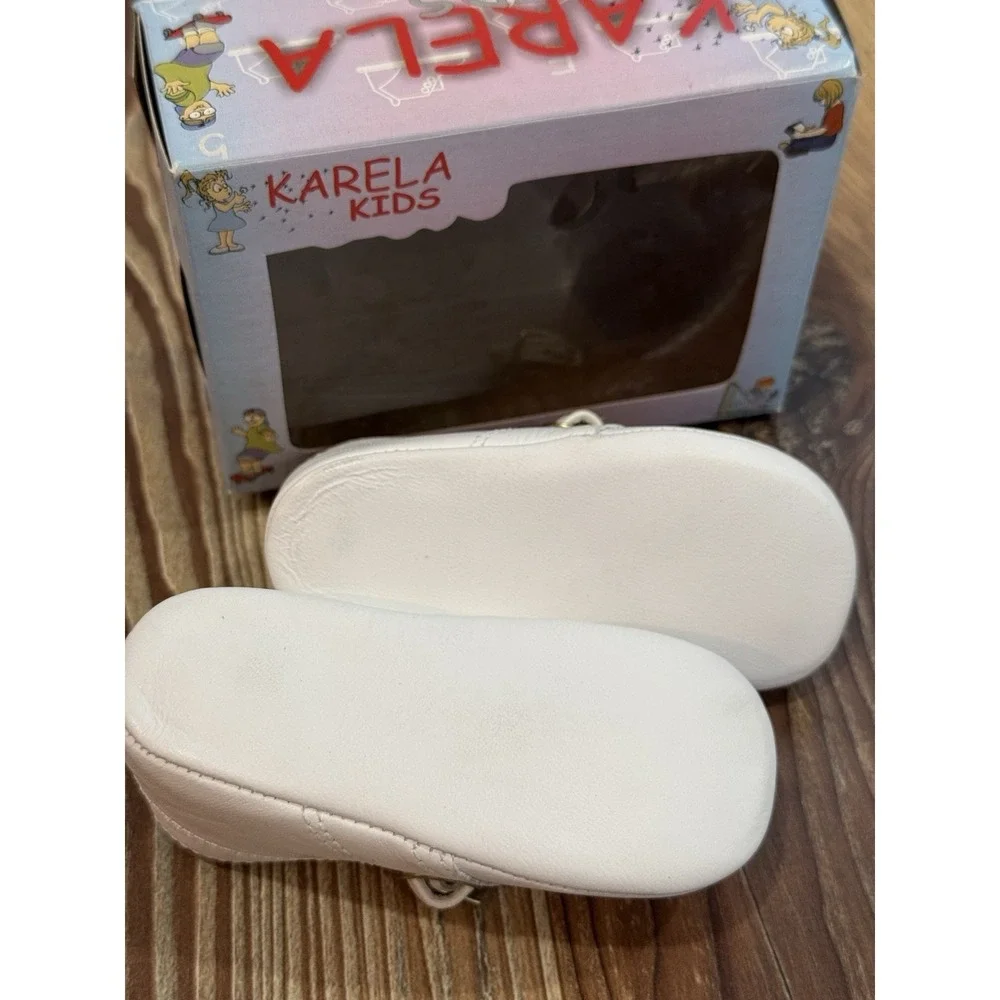 KARELA White Leather Baby Shoes Size 3